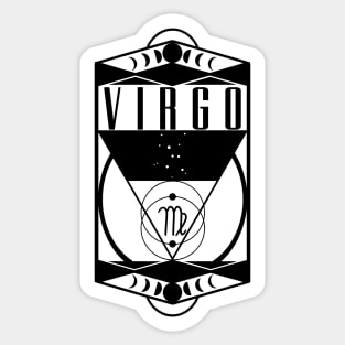 Virgo Constellation Moon Phases Zodiac Astrology Art Deco Style Sticker